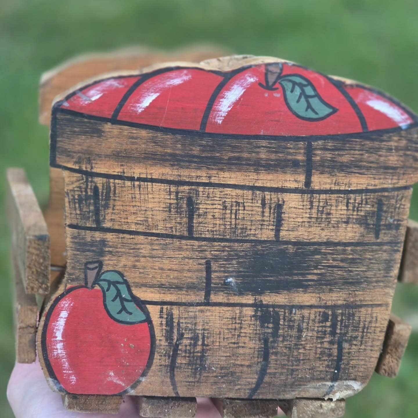 Small antique wooden apple basket a customer gave the crew from a pile of antiques